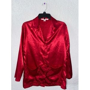 Vintage Victoria Secret Satin PJ Red Set